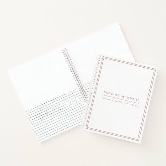 Carnet Souvenirs mariages Elégant Faux Rose Or et blanc (Intérieur)