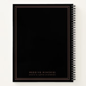 Carnet Souvenirs mariages Elégant Faux Rose Or et Noir (Dos)