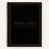Carnet Souvenirs mariages Elégant Faux Rose Or et Noir (Devant)