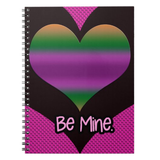 Carnet Soyez à moi Valentine Purple Stripe Coeur (Devant)