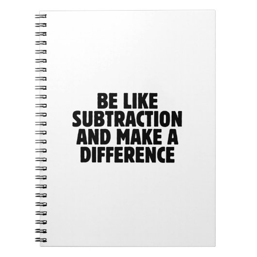Carnet Soyez comme la soustraction... citation drôle de m (Devant)