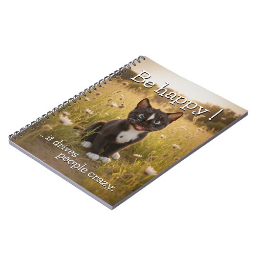 Carnet Soyez Heureux - Il Rend Les Gens Fous - Chat (Côté gauche)