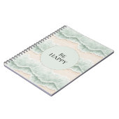 Carnet Soyez Heureux Mint Circle Beach Aqua Waves (Côté gauche)