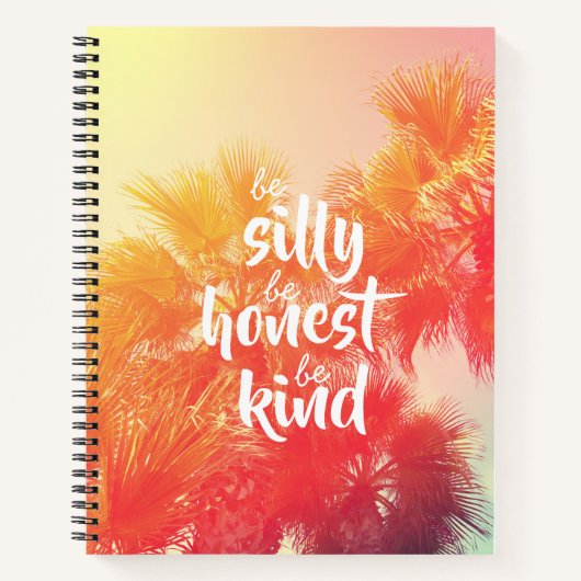 Carnet Soyez honnête Soyez honnête Citation Rétro Palm Tr (Devant)