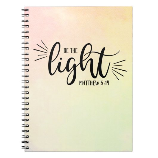 Carnet Soyez la Lumière Matthieu 5:14 (Devant)