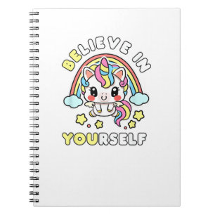 Carnet Soyez vous-même Croyez en vous Licorne Message Pos