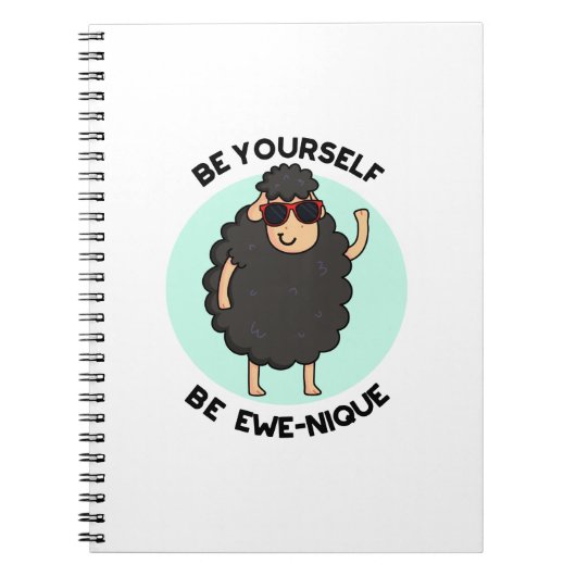 Carnet Soyez vous-même Soyez Ewenique Mouton drôle de Pun (Devant)