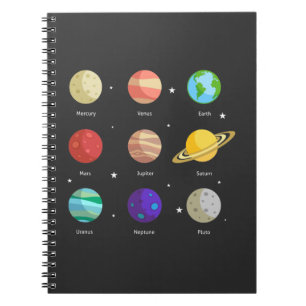 Carnet Space Galaxy Planètes solaires Vénus Mars Jupiter