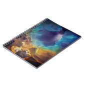 Carnet Space Nebula bleu jaune Alcool art (Côté gauche)