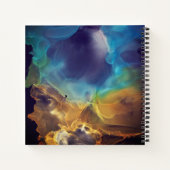 Carnet Space Nebula bleu jaune Alcool art (Dos)
