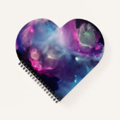 Carnet Space Nebula rose bleu jaune Alcool art (Devant)