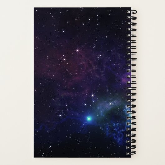 Carnet Space Rocket Galaxy Planètes Personnalisées (Verso)