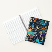 Carnet Space Rocket Planètes Étoiles Doodles Personnalisé (Intérieur)