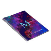 Carnet Space Stars Galaxy Navy Blue Monogramme Nom (Côté Droit)