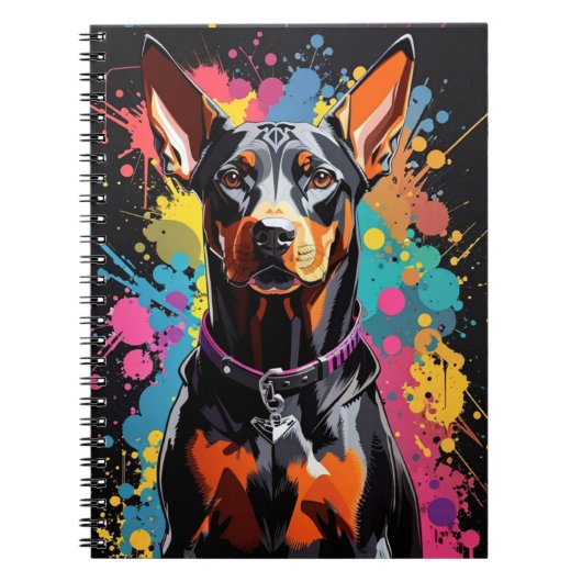 Carnet Spalique coloré Doberman (Devant)