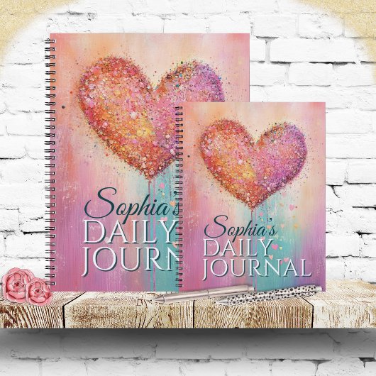 Carnet Sparking Watercolor Heart For Every Thought