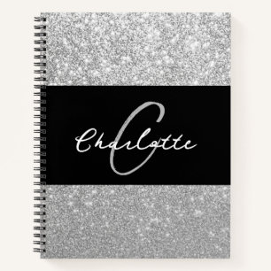 Carnet Sparkle de luxe Silver Nom de la Parties scintilla