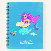 Carnet Sparkling Mermaid With Eyeglasses Name Read (Devant)
