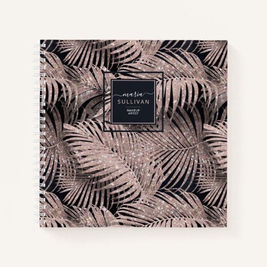 Carnet Sparkling Palm Leaves Pattern (Devant)