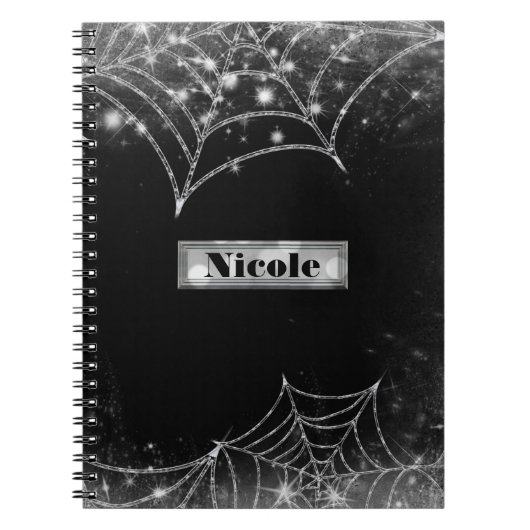 Carnet Sparkling Spiderwebs Halloween Glam gothique (Devant)