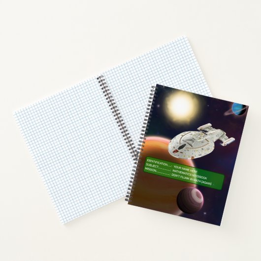 Carnet Spatiale dans l'espace, soleil & planètes spirale (Intérieur)