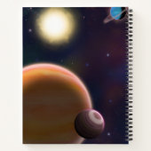 Carnet Spatiale dans l'espace, soleil & planètes spirale (Dos)