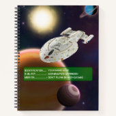 Carnet Spatiale dans l'espace, soleil & planètes spirale (Devant)