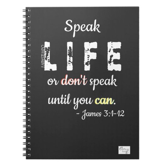Carnet Speak Life or Don't Speak = Spiral Photo Notebook (Devant)