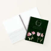 Carnet Spécimen botanique de tulipe vintage avec monogram (Intérieur)