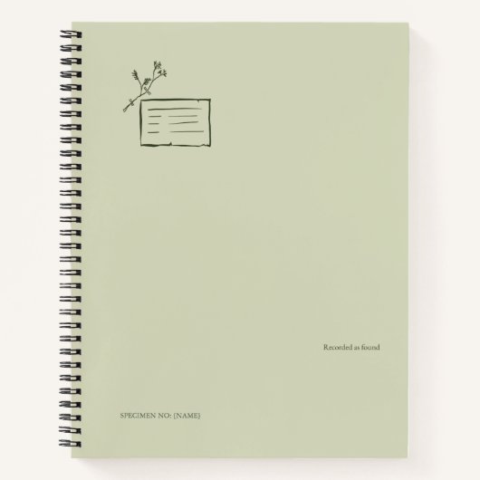 Carnet Spécimen - Les botanistes font une pause - Minimal (Devant)