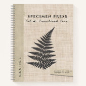Carnet Specimen Press: Fossil Fern Linen Look Organic (Devant)