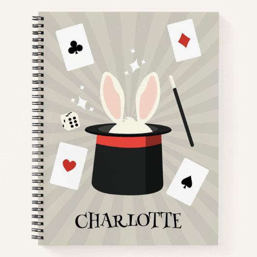 Carnet Spectacle de Magie Magicien Enfants Nom Personnali (Devant)