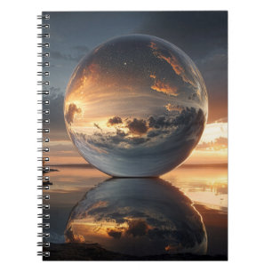 Carnet Sphère Réfléchissante Surréaliste Avec Nuages de C