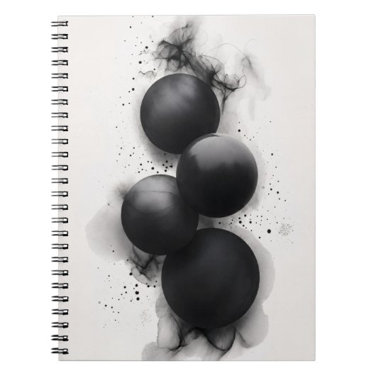 Carnet Sphères noires Art abstrait moderne (Devant)