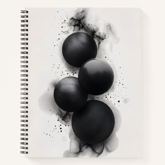 Carnet Sphères noires Art abstrait moderne (Devant)