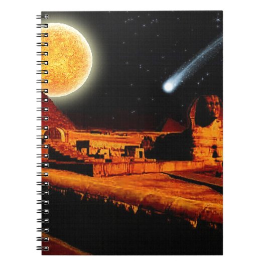 Carnet Sphinx & Lune sur égyptienne Giza Pyramides Cadeau (Devant)