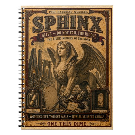 Carnet Sphinx, Monstre de Cirque Vintage (Devant)