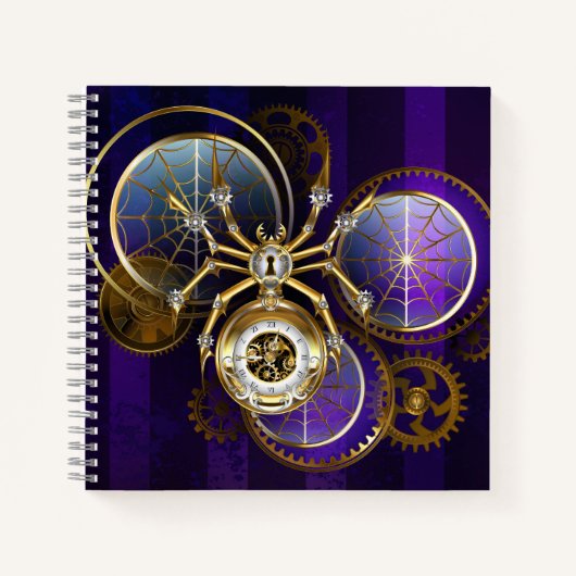 Carnet Spider Steampunk sur Arrière - plan pourpre (Devant)