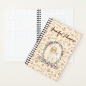 Carnet Spinone Italiano Chien Empreinte de patte & Floral (À l'intérieur)