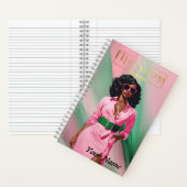 Carnet spiral A5 rose et vert Abstrait (À l'intérieur)