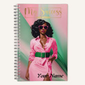 Carnet spiral A5 rose et vert Abstrait (Recto)