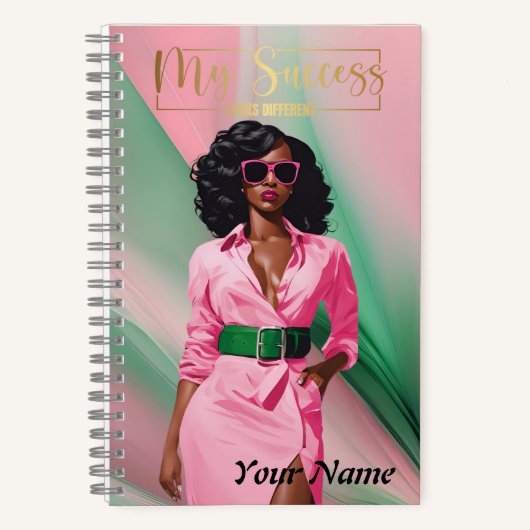 Carnet spiral A5 rose et vert Abstrait (Recto)