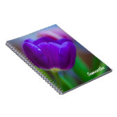 Carnet spiral à fleurs de tulipes violettes (Côté Droit)