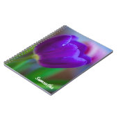 Carnet spiral à fleurs de tulipes violettes (Côté gauche)