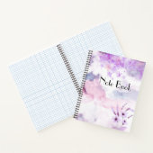 Carnet spiral à l'aquarelle florale pourpre (Intérieur)