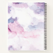 Carnet spiral à l'aquarelle florale pourpre (Dos)