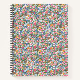 Carnet spiral à motif floral