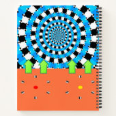 Carnet spiral Abstrait Bleu orange (Dos)