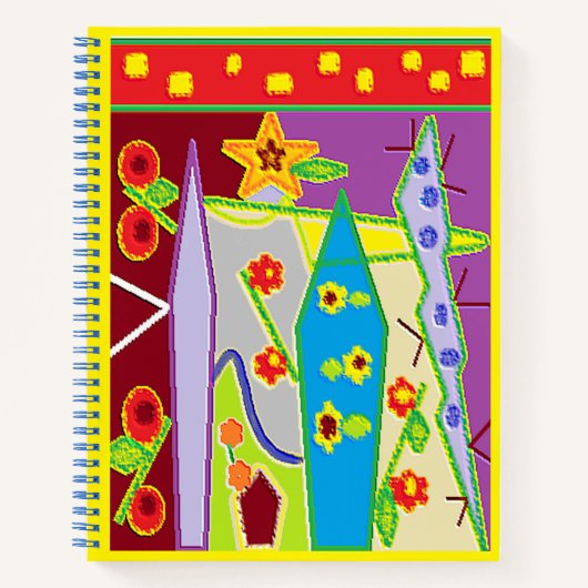 carnet spiral "Abstrait en couleur" (couverture ri (Devant)