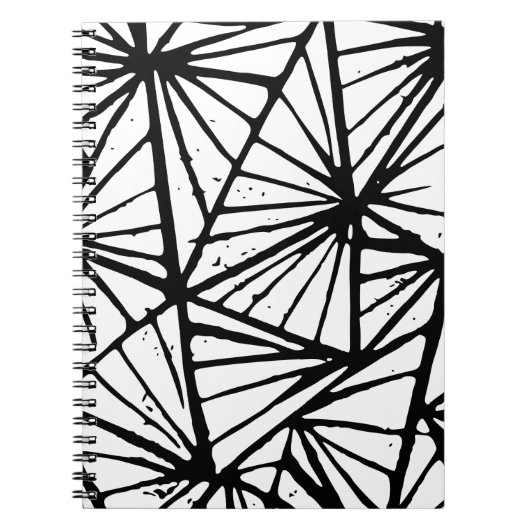 Carnet spiral Abstrait triangles Lino (Devant)